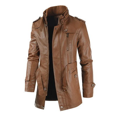 Nicolò | Long Biker Leather Jacket