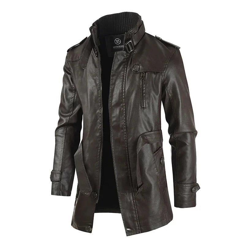 Nicolò | Long Biker Leather Jacket