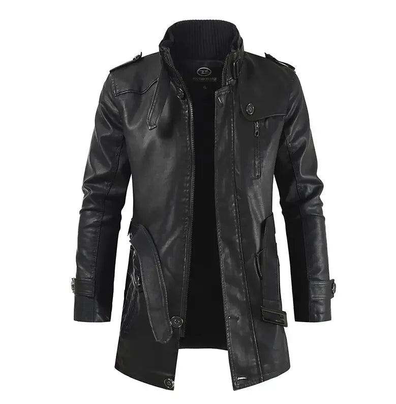 Nicolò | Long Biker Leather Jacket