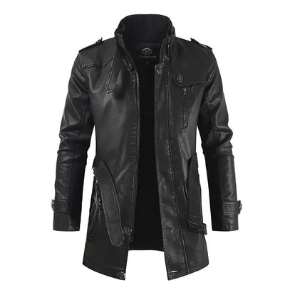 Nicolò | Long Biker Leather Jacket