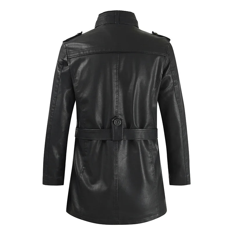 Nicolò | Long Biker Leather Jacket