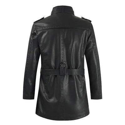 Nicolò | Long Biker Leather Jacket