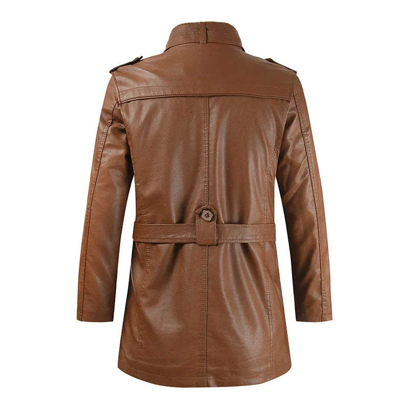 Nicolò | Long Biker Leather Jacket