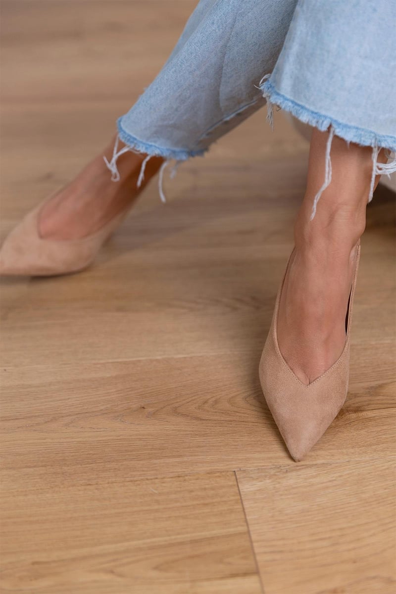 Claudia | Elegant Nude Slingback Heels