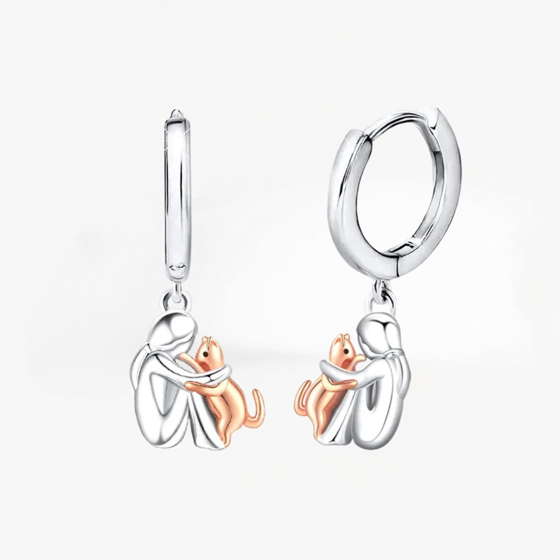 Earrings with Cat Icon (Round Clasp)