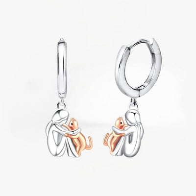 Earrings with Cat Icon (Round Clasp)